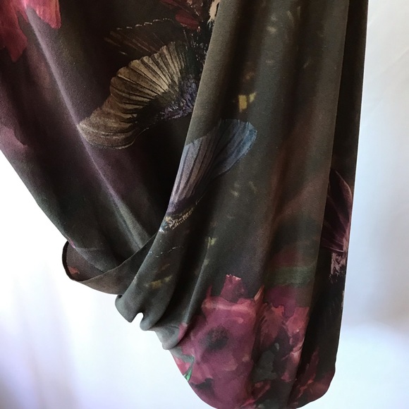 All Saints Draped Silk Blouse - Picture 4 of 8